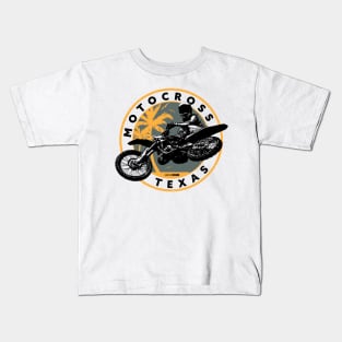 Texas Style Motocross Gold Kids T-Shirt